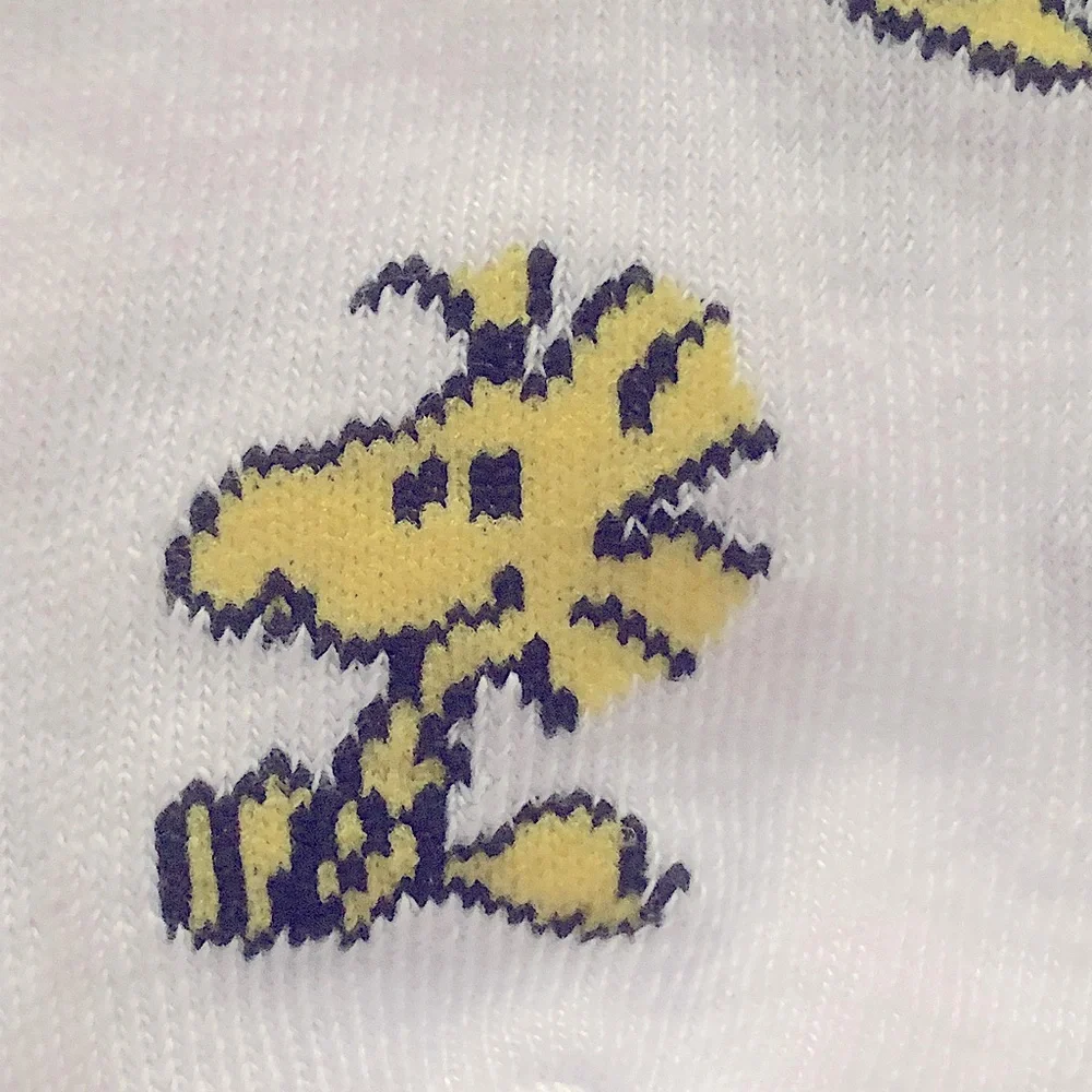 Peanuts Woodstock Women's No Shows Socks NEW size 4-10 unisex white yellow